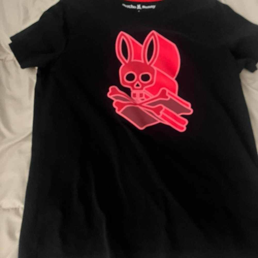 Psycho Bunny Black and Pink Short Sleeve Tee
